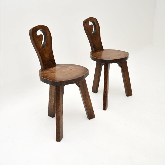 Mid-Century Modern Set of Vintage Brutalist Side Chairs in Elm, 1950 For Sale - Image 3 of 10