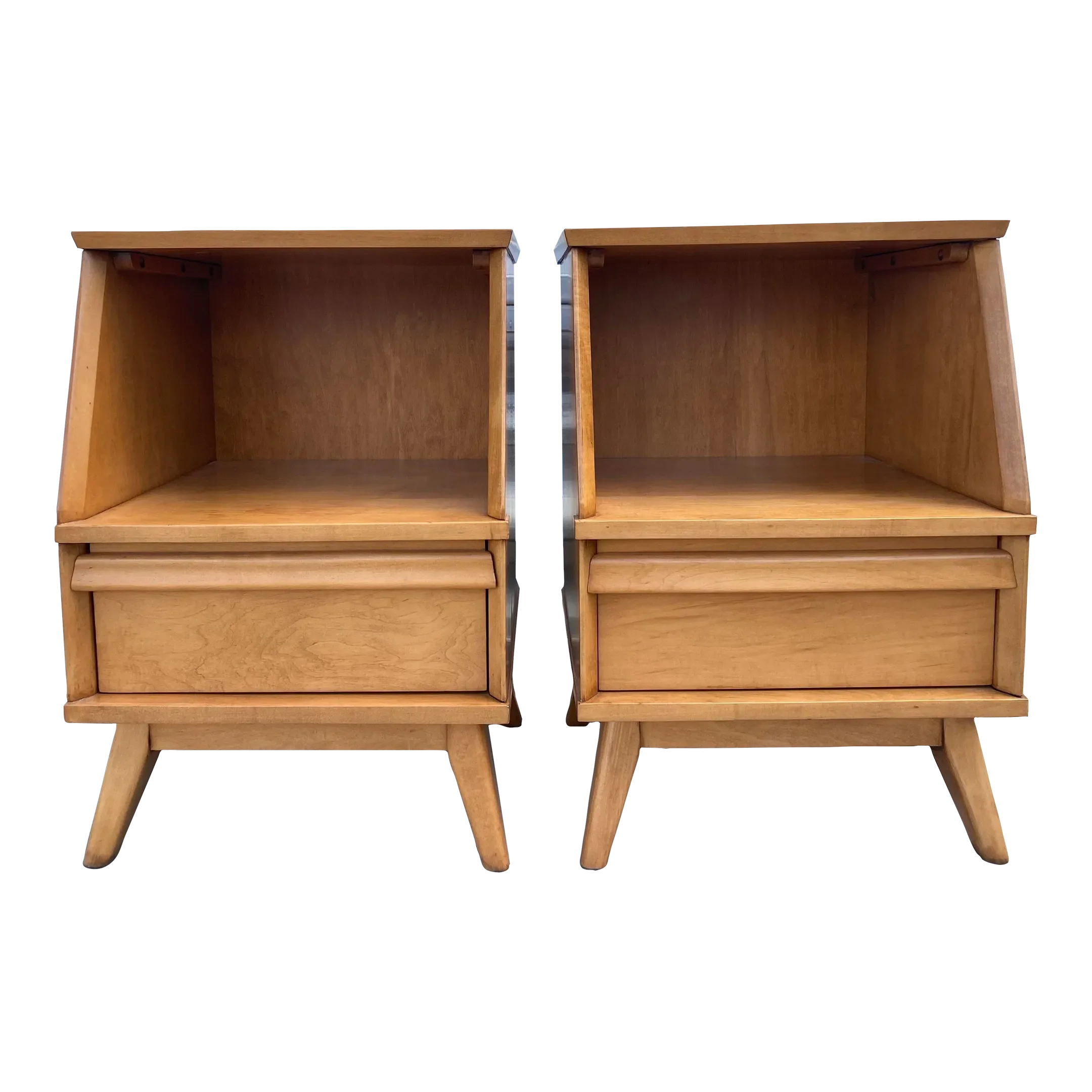 1960s Nigtstand Birchcraft by Baumritter Set of Two | Chairish