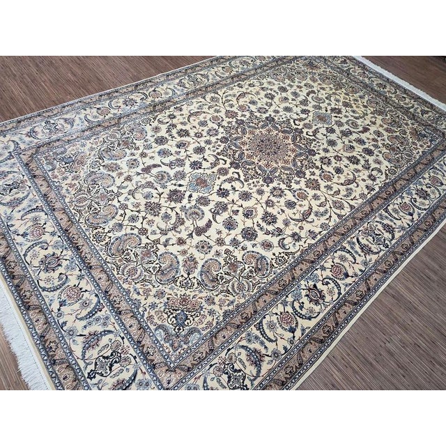Persian Cork Wool Nain Hand-Knotted Rug For Sale - Image 6 of 11