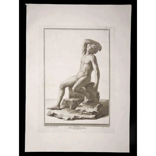 Ancient Roman statue, from the series "Antiquities of Herculaneum", is an original etching on paper realized by Carlo...