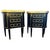 Pair of Jansen Inspired Marble-Top Galleried Ebonized End Tables / Nightstands For Sale - Image 4 of 12