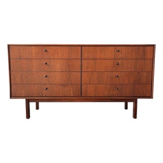 Mid Century Modern Black Walnut Double Dresser For Sale