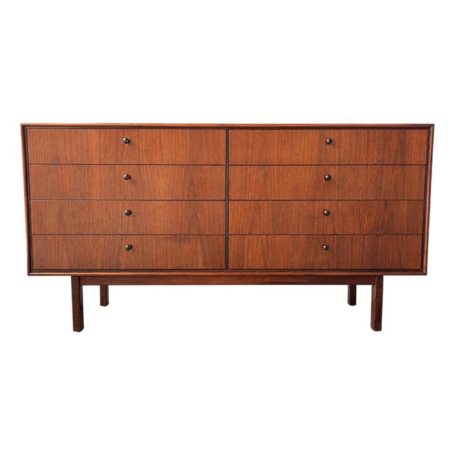 Mid Century Modern Black Walnut Double Dresser For Sale