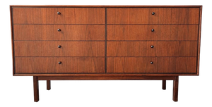 Mid Century Modern Black Walnut Double Dresser
