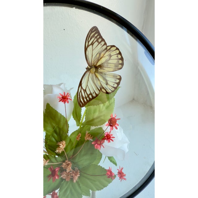 1970s Vintage 1970s Framed Butterfly and Botanical Topiary For Sale - Image 5 of 8
