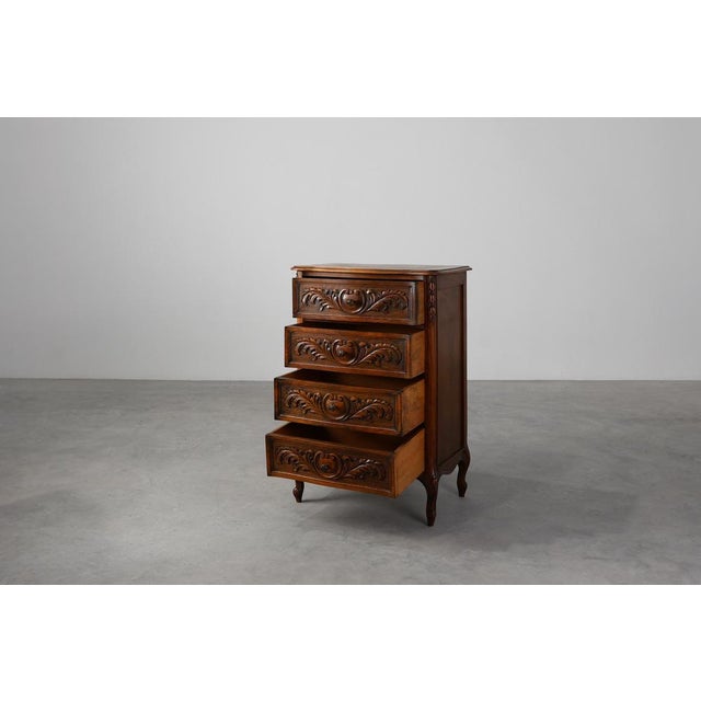 Louis XV Style Oak Chest of Drawers, France, 1950s For Sale - Image 6 of 13