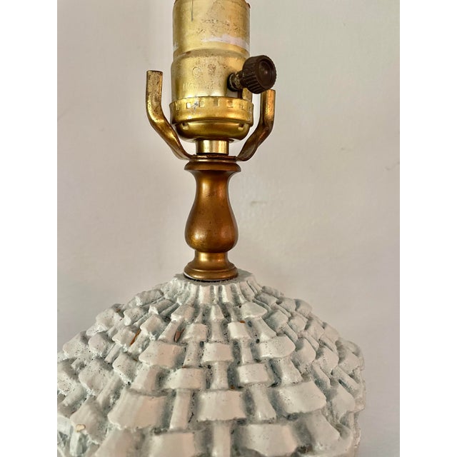 Ceramic Vintage Palm Beach Ceramic Basket Weave Lamp For Sale - Image 7 of 10