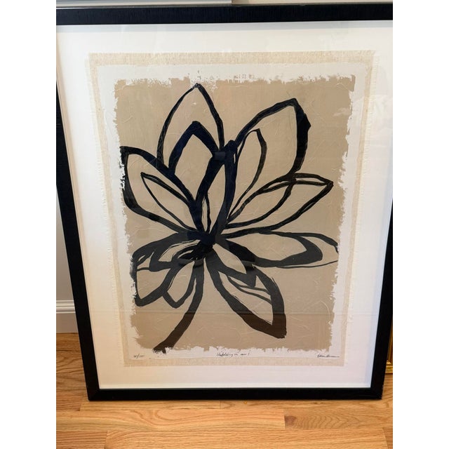 Paper Late 20th Century "Unfolding in I" Framed Abstract Botanical Print, Signed & Numbered 181/1200 For Sale - Image 7 of 10