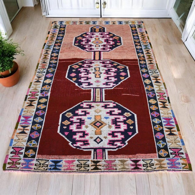 Tribal Vintage Hand Knotted Rug Ethnic Kurdish Rug - 4′8″ X 8′ For Sale - Image 3 of 13
