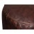 Animal Skin Dark Brown Round Leather Ottoman For Sale - Image 7 of 10