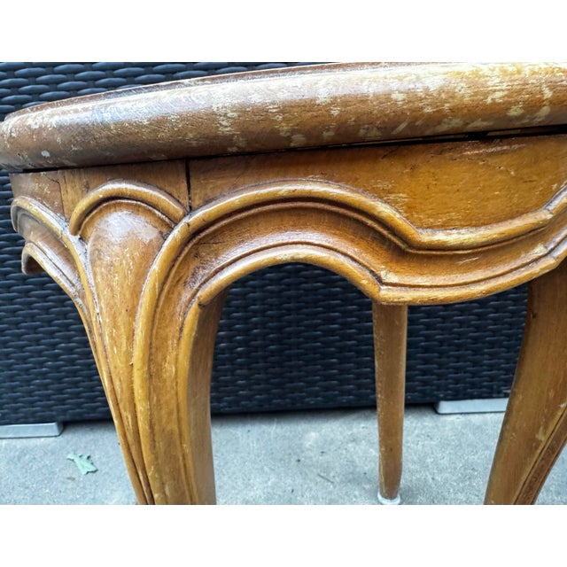 Vintage Louis XV Style Marble Top Accent Table For Sale In Portland, OR - Image 6 of 12