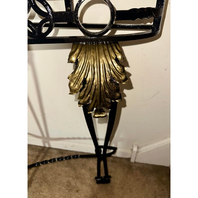 Attributed to Maitland-Smith French Louis XV Style Wrought Iron & Solid Marble Console Table For Sale In Philadelphia - Image 6 of 10