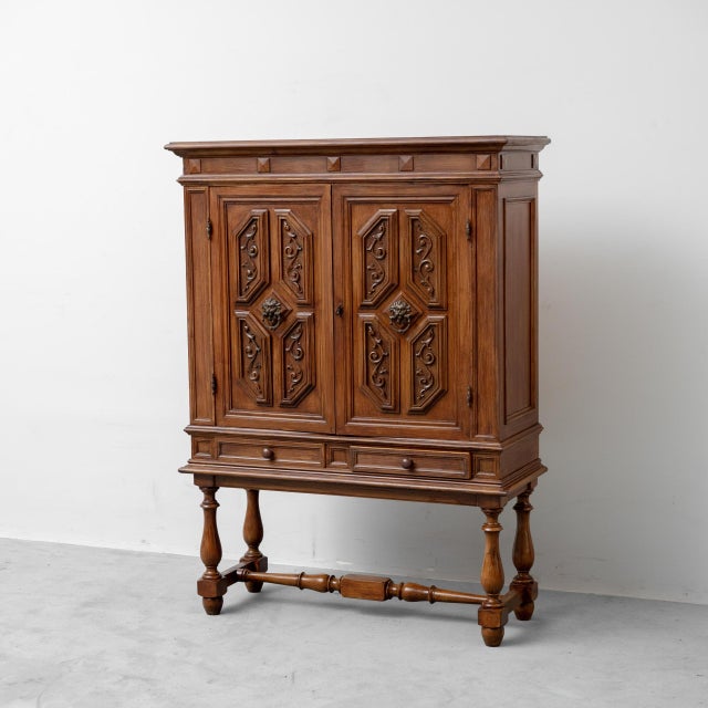 Vintage Carved Wooden Sideboard, 1940s For Sale - Image 12 of 12