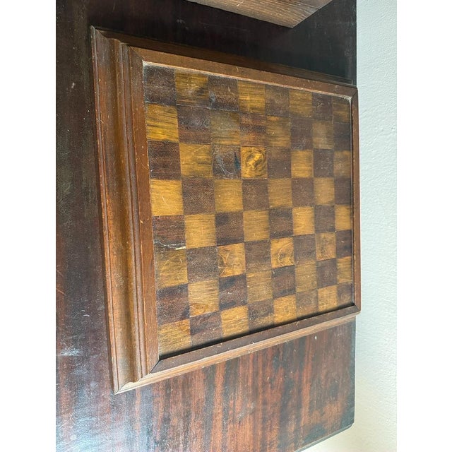 Wood Mid-Century Medieval-Style Cast Metal Chess Set With Hardwood Board and Hand-Carved Storage Box For Sale - Image 7 of 14