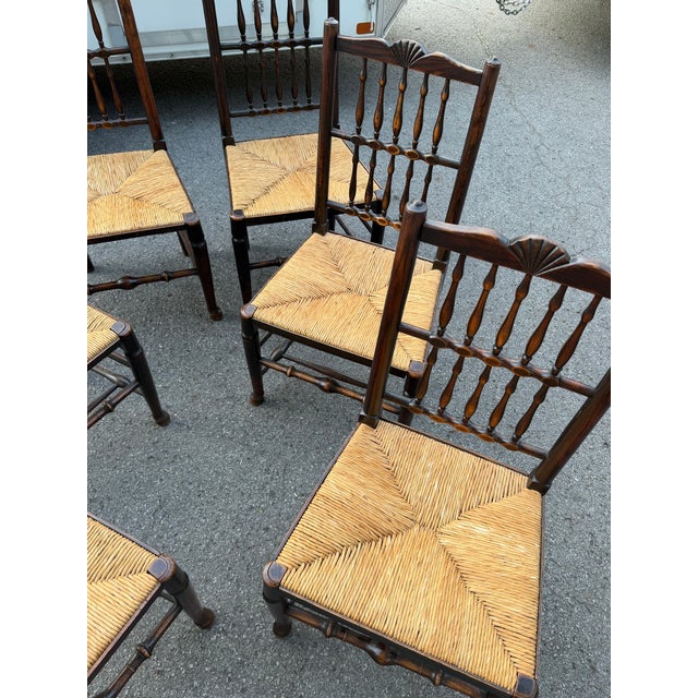 Brown Antique English Spindle Back Chairs For Sale - Image 8 of 16