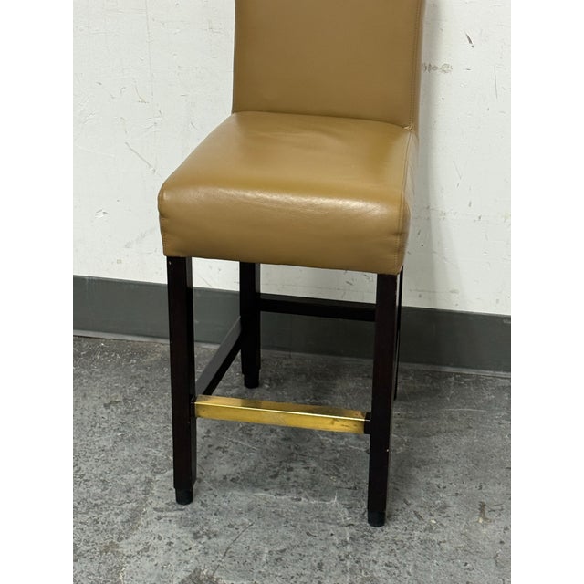 Palecek X Holly Hunt Hudson Leather Counter Stool For Sale - Image 9 of 12