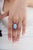 14k Yellow Gold 9.1ct Oval Cabochon Turquoise & Diamond Ruby Ring Size 5.5 For Sale - Image 10 of 18