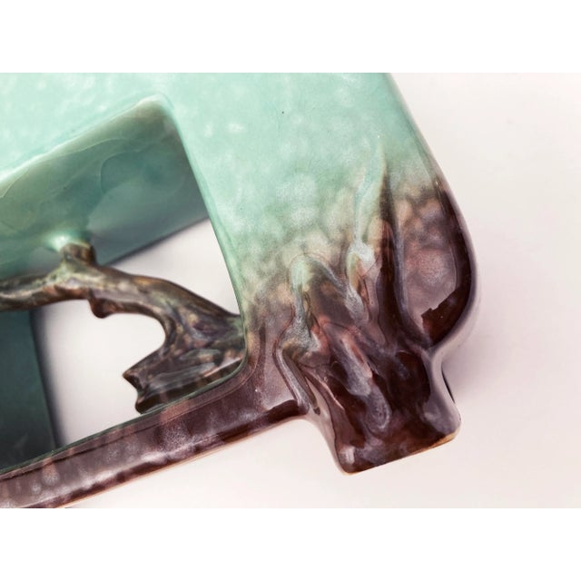 Ceramic Roseville Artwood 1951 Vintage Mid Century Modern Pottery Green Planter 1054-8 For Sale - Image 7 of 10