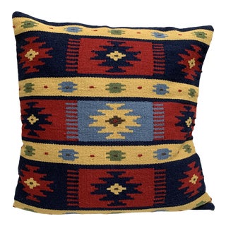 Vintage Earthy Wool Moroccan Throw Pillow For Sale