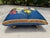 Vintage Floral Upholstered Footstool on Brass Ball Casters For Sale - Image 4 of 13