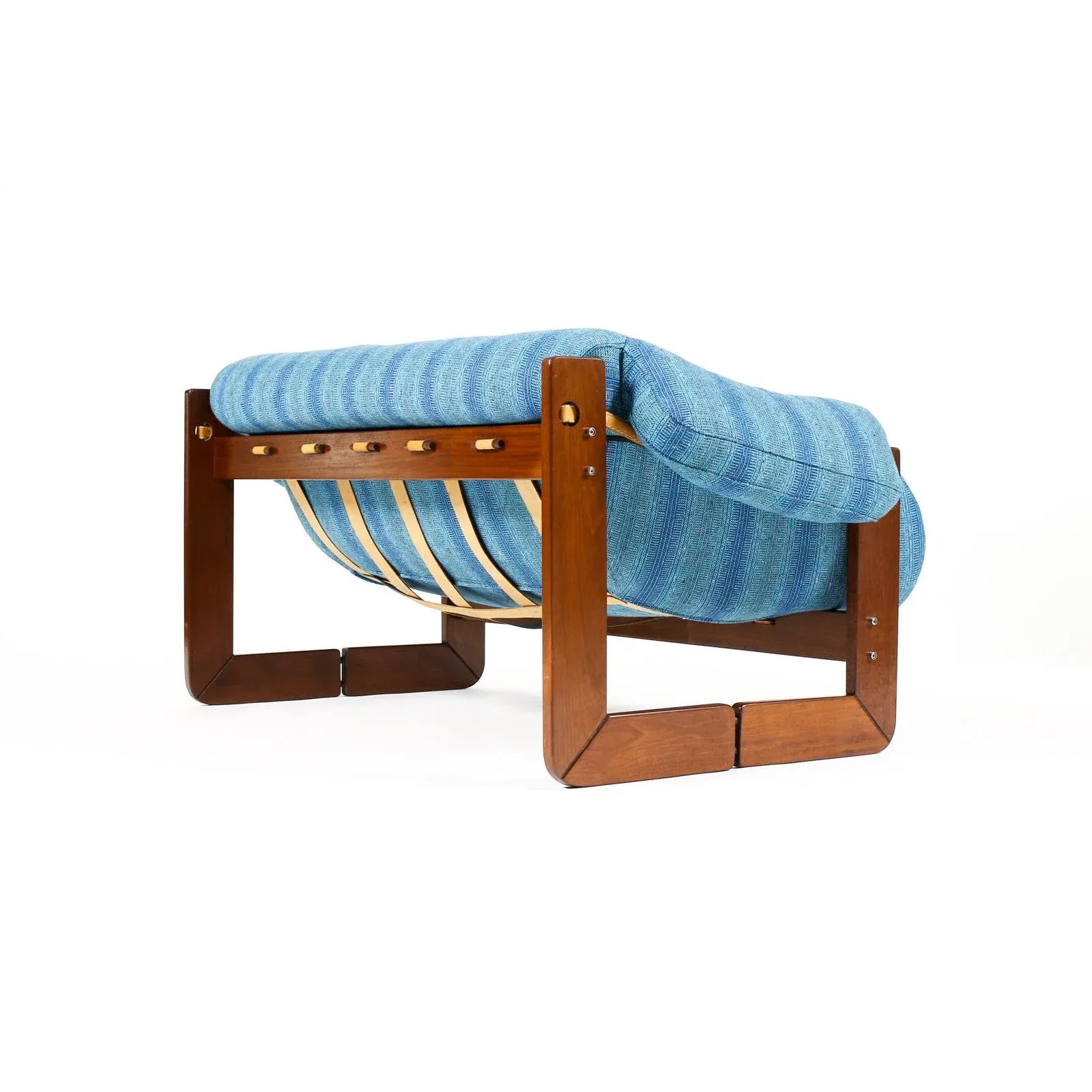 1970s Mid Century Brazilian Modernist Rosewood Frame Loveseat by Percival Lafer, Mp-97
