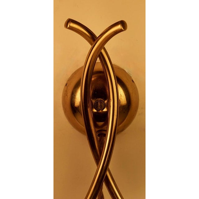 Mid-Century Brass Wall Lamp with Silk Shades by Josef Frank, Austria, 1950s For Sale - Image 6 of 8