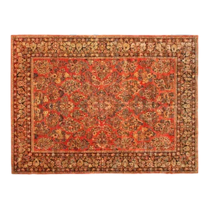 Antique Persian Sarouk Oriental Rug, in Room Size, with Intricate Floral Design