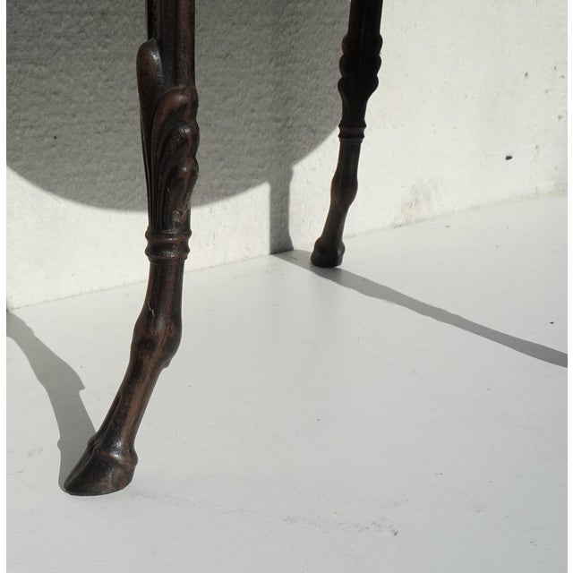 Antique Cast Iron Side Table with Black Marble Top by E.G. Zimmermann, Hanau, 1890s For Sale - Image 3 of 18