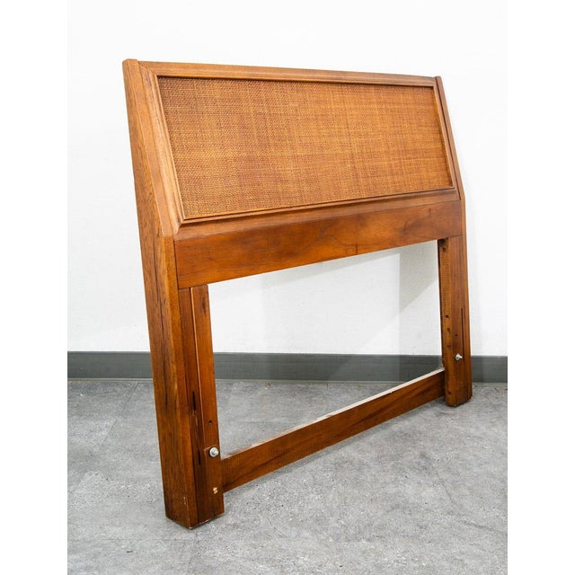 Mid Century Modern Headboard Bed Frame Twin Size Founders Cane Attributed to Jack Cartwright For Sale - Image 4 of 10