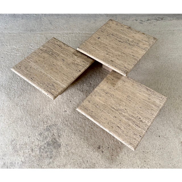 Italian Travertine Nesting Side Tables, 1970s, Set of 3 For Sale - Image 10 of 15