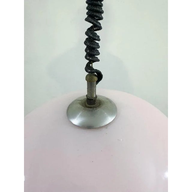 1960s Mid-Century Eclisse Pendant Light in White and Orange Murano Glass, 1960s For Sale - Image 5 of 13