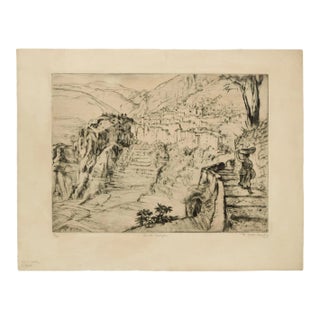 Friedi Gold Boille, Landscape, Original Etching, 1935 For Sale