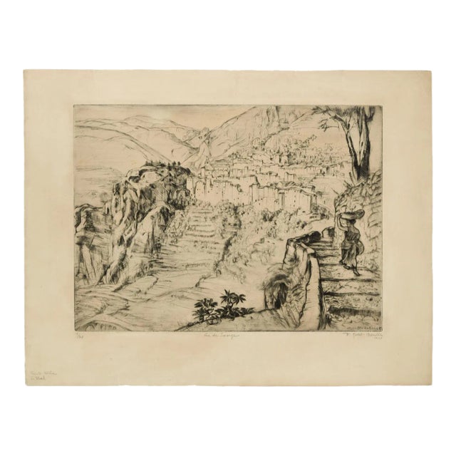 Friedi Gold Boille, Landscape, Original Etching, 1935 For Sale