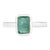 Natural Emerald Bezel Set Solitaire Ring in 925 Sterling Silver - Size 7 For Sale