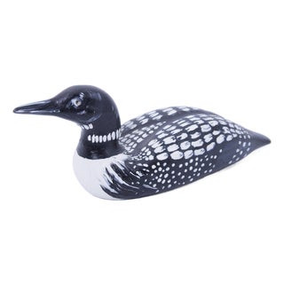 Vintage Handcrafted Wood Loon Duck Decoy For Sale