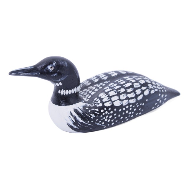 Vintage Handcrafted Wood Loon Duck Decoy For Sale