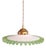 Art Deco Pendant Light in White Opaline Glass and Uranium Glass, France, 1920s For Sale