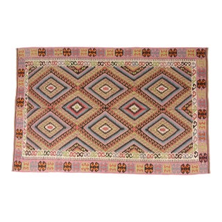 Vintage Pink Anatolian Kilim Rug For Sale