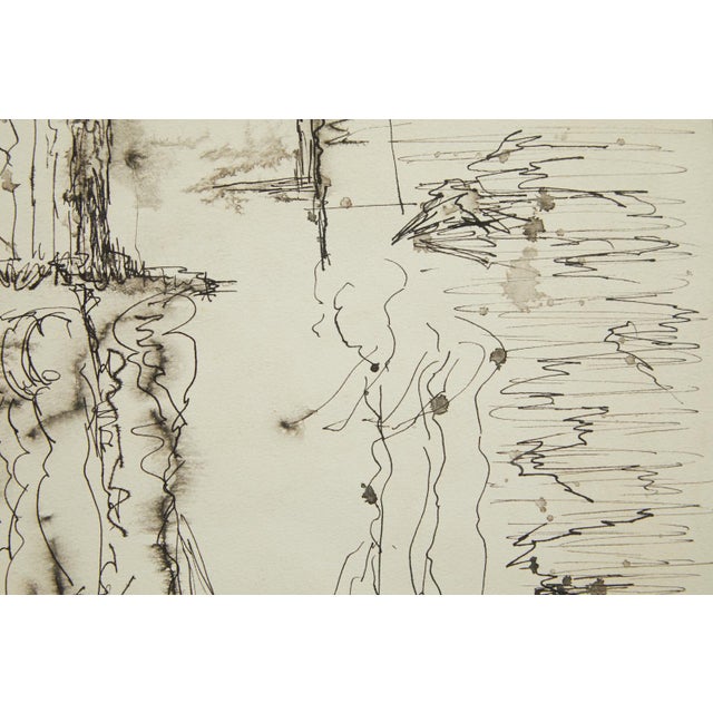 MCM Abstract Ink on Paper Artist Mackey 1956 For Sale In Nashville - Image 6 of 7
