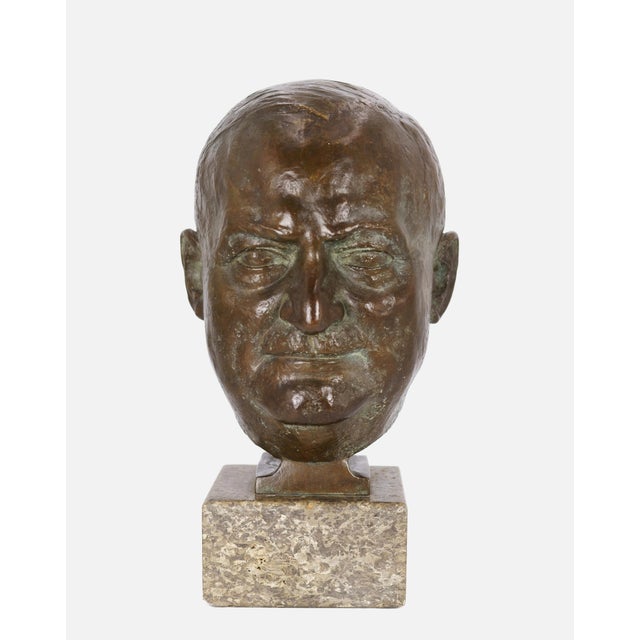 Unidentified Artist, Portrait Head of Gottfried Bischoff, 1953, Bronze For Sale - Image 6 of 6