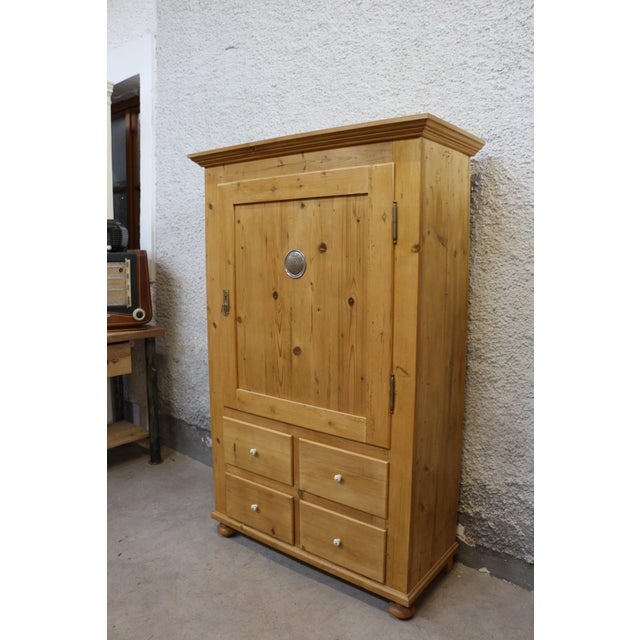 Wood Antique Bread Cupboard in Spruce For Sale - Image 7 of 13