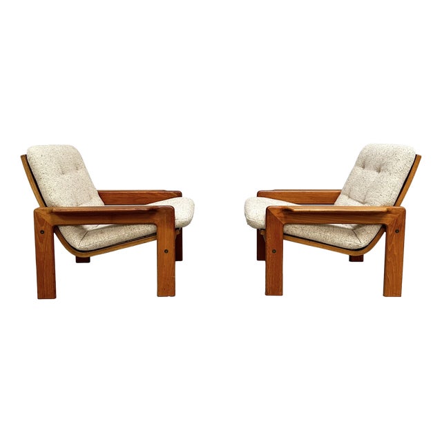 Vintage Teak Lounge Chairs from EMC Møbler, Denmark, 1970s, Set of 2 For Sale