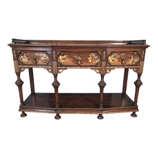 Antique Oak Console or Serving Table For Sale