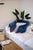 Large Blue Hand Shaped Pillow ,Handmade Velvet Cushion,Unique Decorative Throw Pillow For Sale - Image 6 of 7