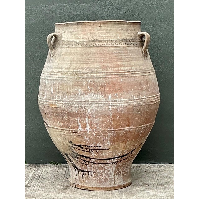 Vintage Monumental Turkish Terracotta Vessel For Sale - Image 9 of 12