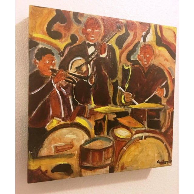 2010s "Untitled" Watercolour on Canvas Painting, Signed by Cecile Hubene For Sale - Image 5 of 11