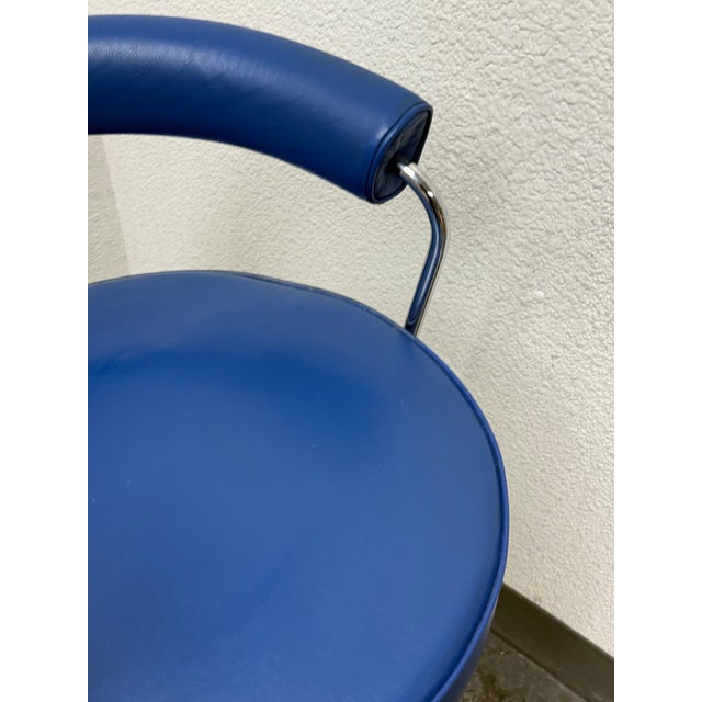 Animal Skin Circa 1970's Le Corbusier Style Bar Stool For Sale - Image 7 of 12