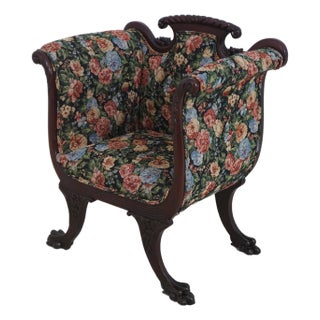 Antique American Empire Clawfoot Mahogany Chair For Sale