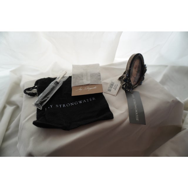 Small Sapphire & Gunmetal Jay Strongwater Frame For Sale - Image 12 of 12