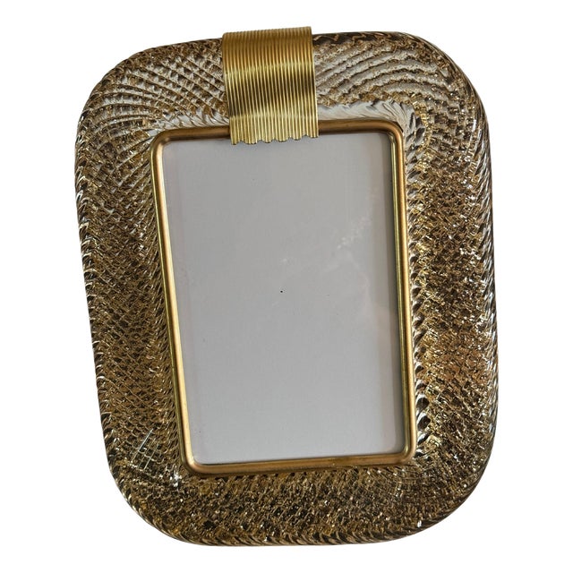 Gold Murano Glass Photo Frame, 2000s For Sale